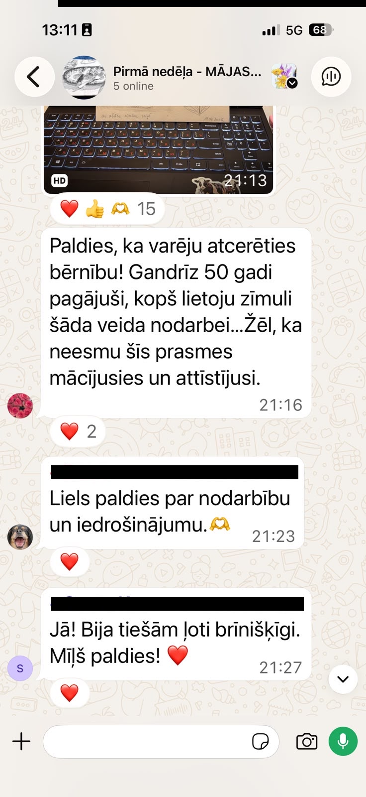 Atsauksme no iepriekšējās grupas 1